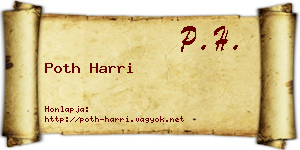 Poth Harri névjegykártya